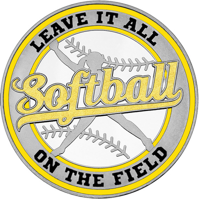 Gold "Softball" with Yellow Outer Circular Borders
